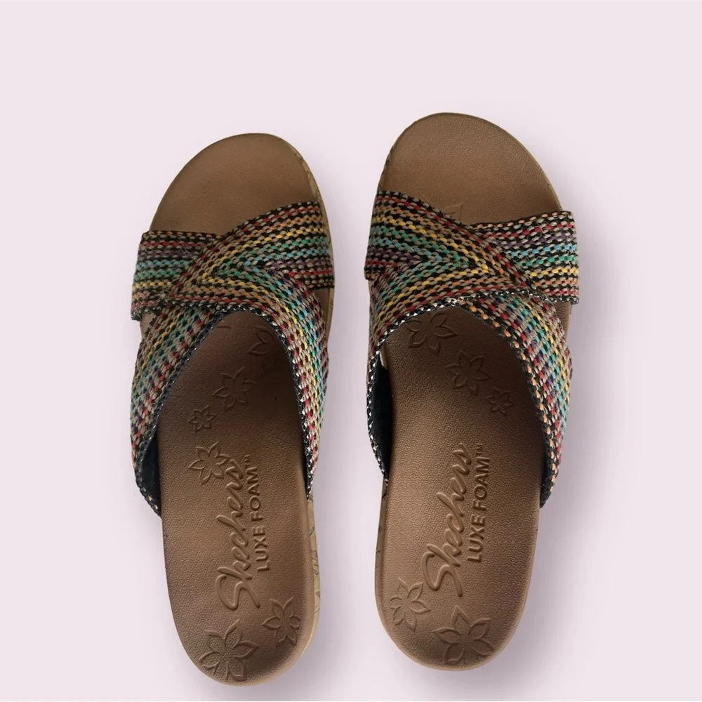 - Skechers‎ Luxe Foam Wedge Multicolor Shoes Women’s Sz 7